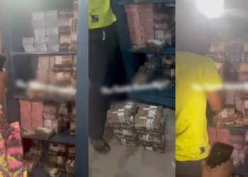 “Who are they reserving it for?” – Nigerians disappointed as bank officials reportedly hide new currencies behind stack of old ones [Video]