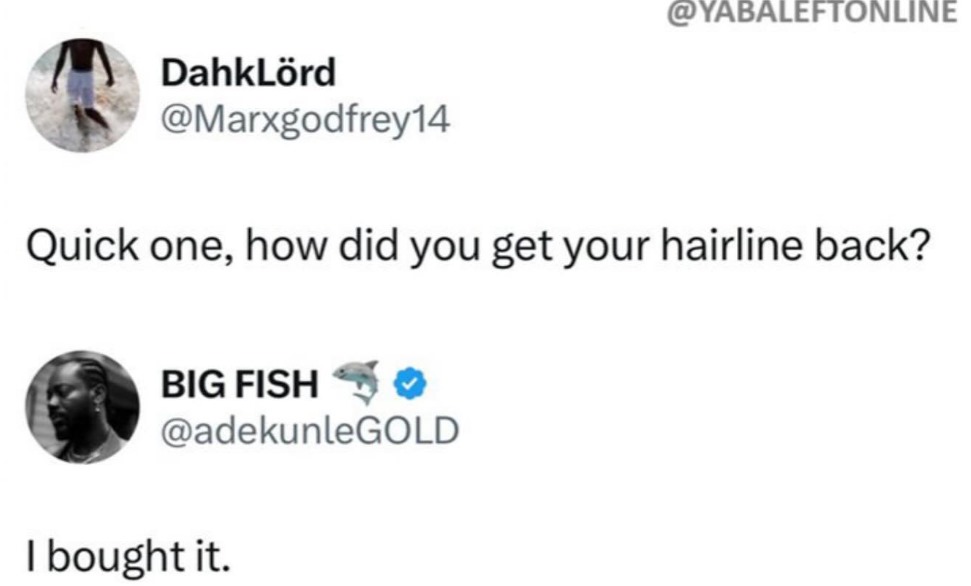 I bought it - Adekunle Gold replies fan on his front hair line