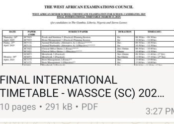 WAEC 2025 OFFICIAL TIME TABLE NOW OUT (DOWNLOAD)