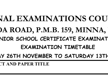 Download NECO GCE 2025 Timetable