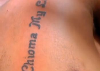 ‘Chioma My Life’: Man Tattoos Girlfriend’s Name On His Chest