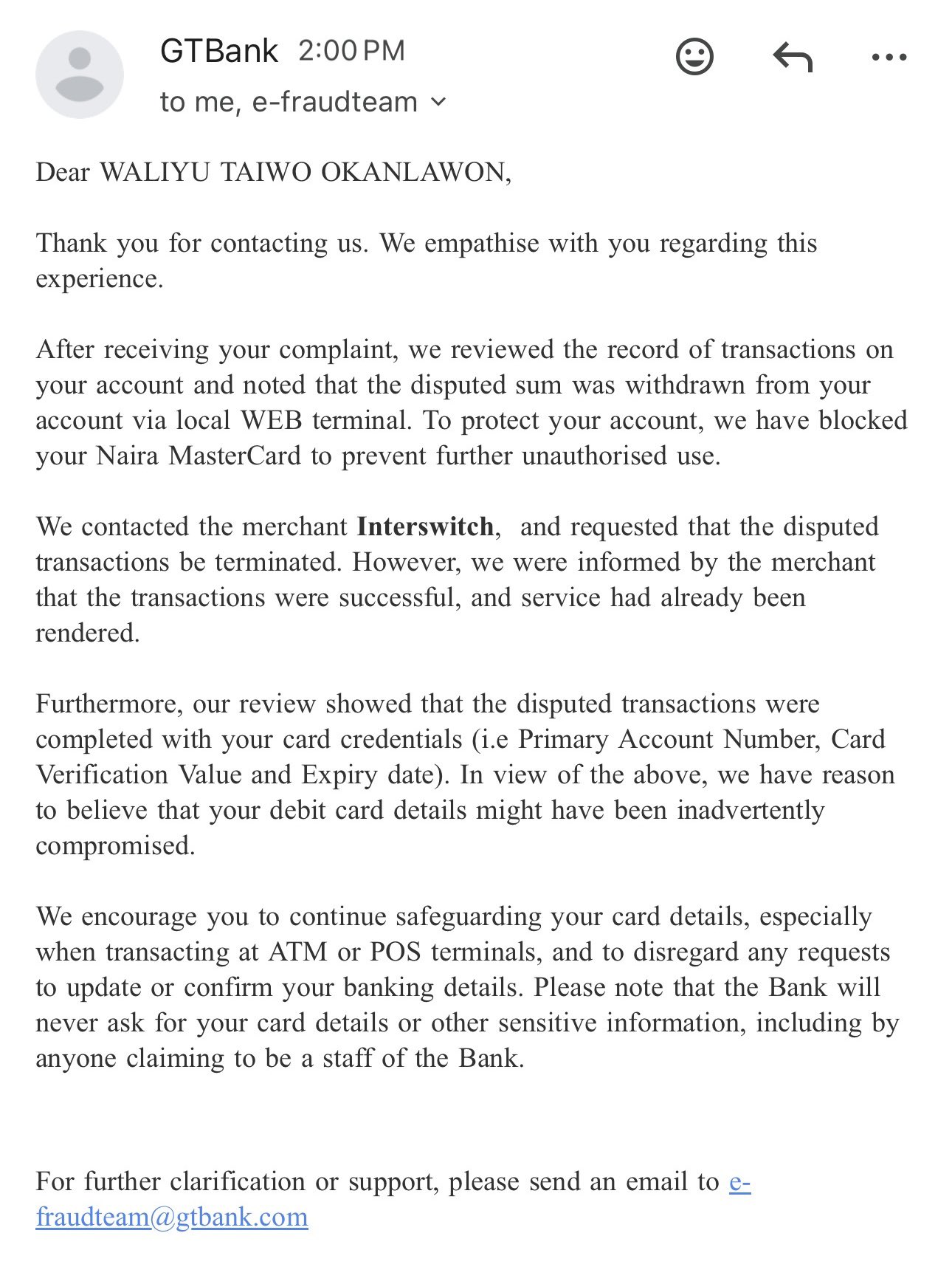 GTBank Customer Cries Out After Being Told His 3 ATM Cards Are Compromised 1 20010704 20260626234003 jpeg674b55153503cee5d2ca01c256fb65dd