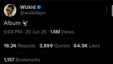 FANS REACT as Wizkid hints on new Album 1 20260621 064419