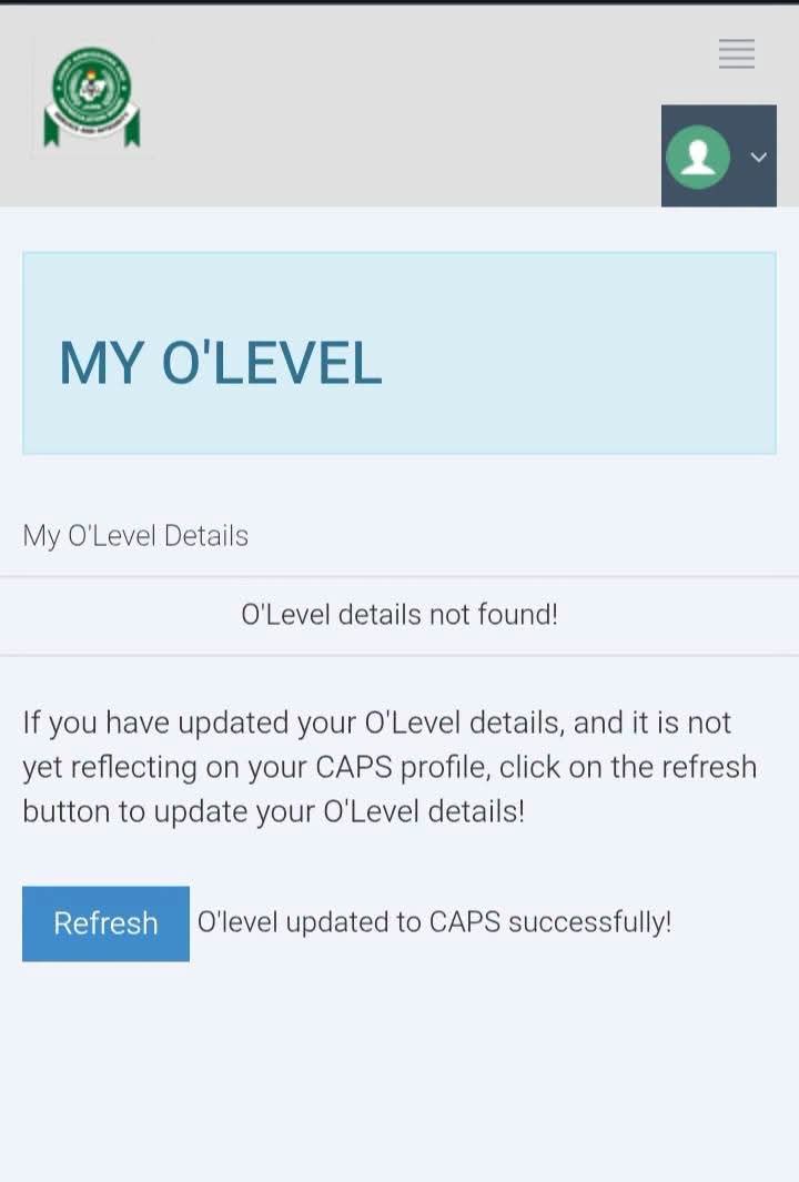 Do this if you see "O'Level not found" on your Jamb caps 1 FB IMG 1782678480704