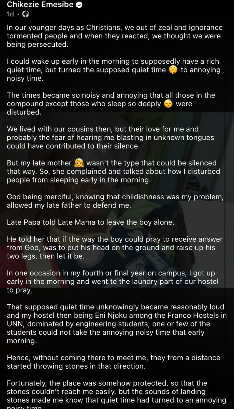 “I thought I was being persecuted” – Pastor reflects on his habit of loud morning prayers 1 IMG 8670 768x1344 1