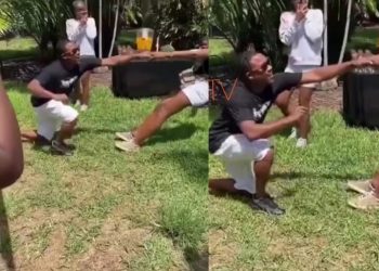 VIDEO: Lady Faints moment after receiving wedding proposal