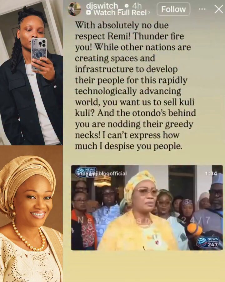 While other nations are creating infrastructures to develop their people, you want us to sell kuli-kuli" — DJ Switch slams First Lady Remi Tinubu 1 NKyjWWR4il5Jp k5