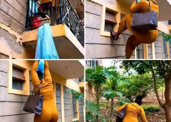 My landlord locked the main entrance, I climb everyday – Lady explains