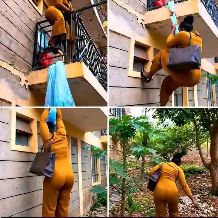 My landlord locked the main entrance, I climb everyday - Lady explains 1 FB IMG 1784909720627
