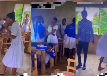 Viral video of students falling under anointing during classroom prayer session sparks reactions online 1 Viral video of students falling under anointing during classroom prayer session sparks reactions online
