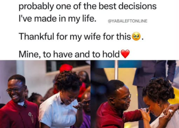 Man Smiles after his wife picked sunday for their wedding