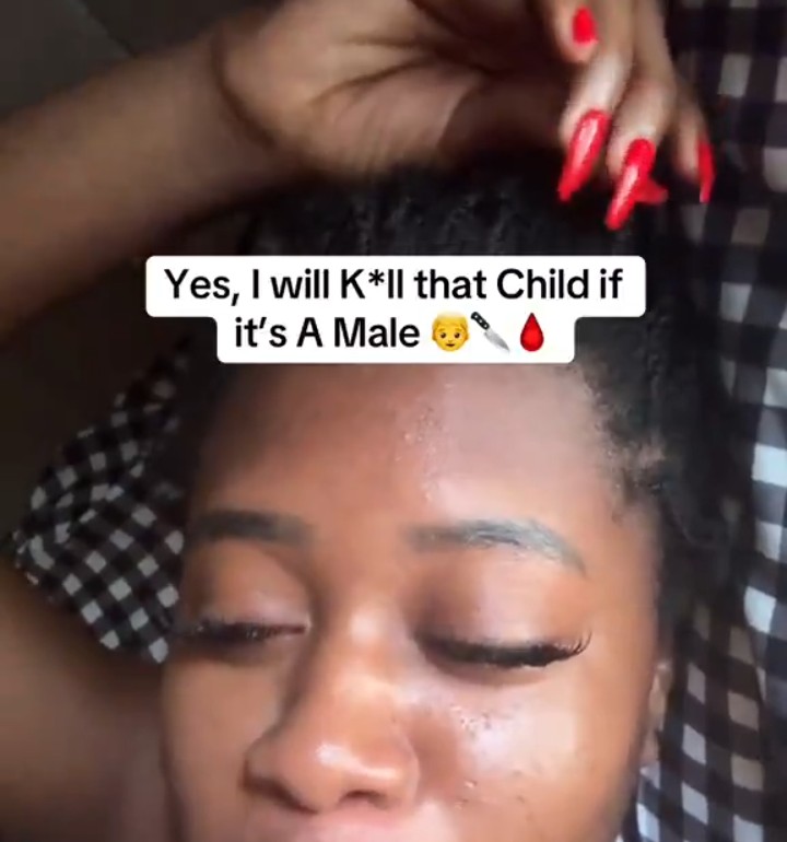 VIDEO: I will k!ll my child if it's a boy - Lady speaks 1 "If I ever give birth to a male child, I will k!ll it. I'm not going to give birth to my own oppressor and let it live" - Lady sparks outrage online