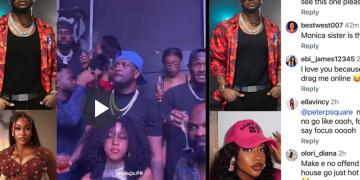 Peter Okoye sparks mixed reactions after being spotted holding actress Ekene Onochie at a club.