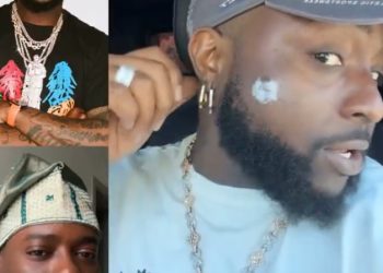 Davido shows off the new ‘WAVE’ earrings gifted to him by Adekunle Gold