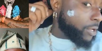 Davido shows off the new ‘WAVE’ earrings gifted to him by Adekunle Gold