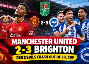 Manchester United 2-3 Brighton: Red Devils Throw Away Two-Goal Lead to Crash Out of EFL Cup