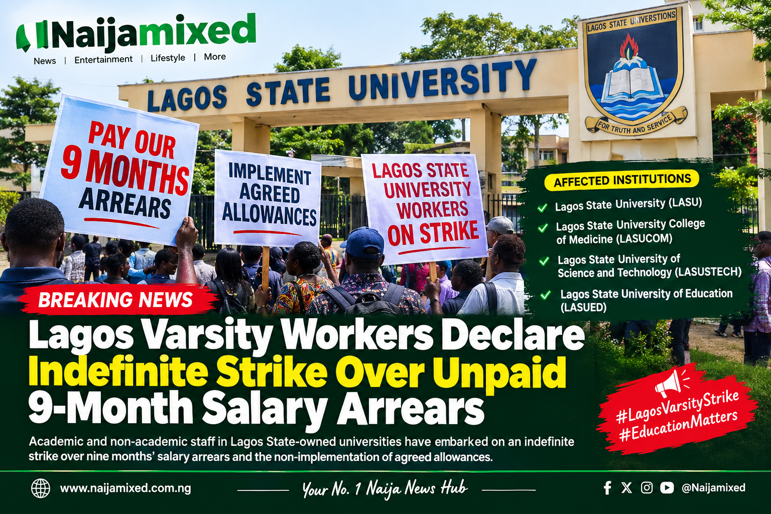 Lagos Varsity Workers Declare Indefinite Strike Over Unpaid 9-Month Salary Arrears 1 1721686e 1bf0 4e6a a5c3 5d5a27fd23c0